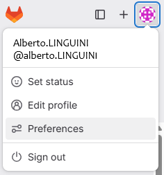 Open the user preferences menu by clicking on your avatar and selecting 'preferences'
