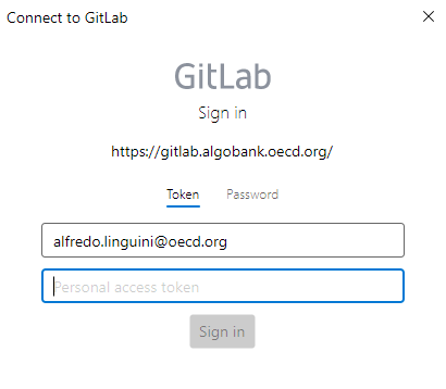 Prompt windows for git credentials