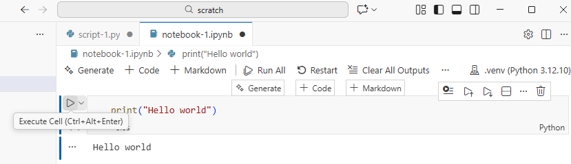 VSCode Jupyter Notebook Code Cell