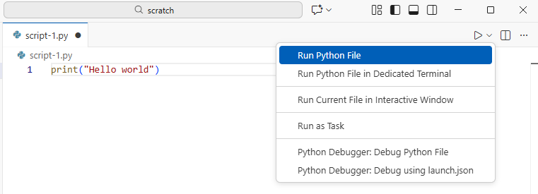 VSCode Run Python File